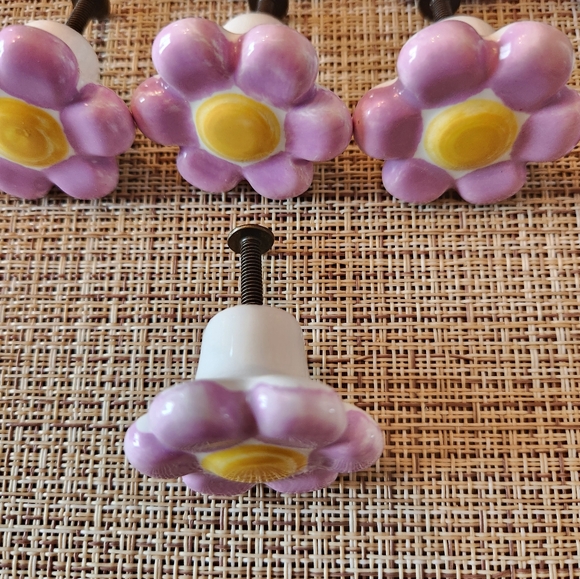 Purple Eclectic Flower Shaped Cabinet Knobs 22 - Picture 3 of 5